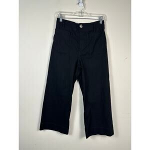 Maeve Collette Wide Leg Cropped Black Linen Blend Size 29 Petite EUC